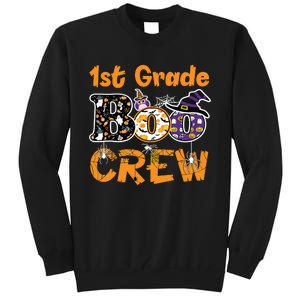 1st Grade Boo Crew Funny Halloween Costume Teacher Student Tall Sweatshirt