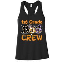 1st Grade Boo Crew Funny Halloween Costume Teacher Student Women's Racerback Tank