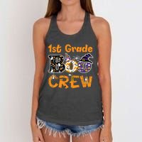 1st Grade Boo Crew Funny Halloween Costume Teacher Student Women's Knotted Racerback Tank