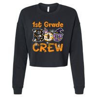 1st Grade Boo Crew Funny Halloween Costume Teacher Student Cropped Pullover Crew