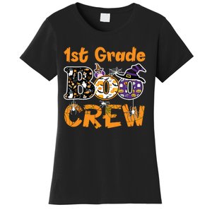 1st Grade Boo Crew Funny Halloween Costume Teacher Student Women's T-Shirt