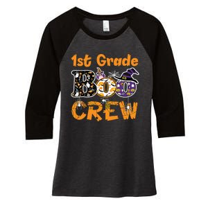 1st Grade Boo Crew Funny Halloween Costume Teacher Student Women's Tri-Blend 3/4-Sleeve Raglan Shirt