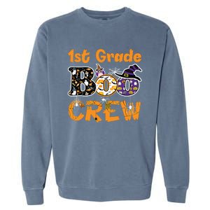 1st Grade Boo Crew Funny Halloween Costume Teacher Student Garment-Dyed Sweatshirt