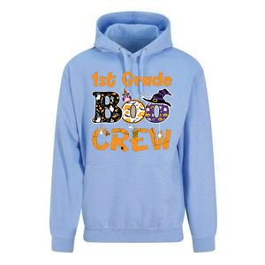 1st Grade Boo Crew Funny Halloween Costume Teacher Student Unisex Surf Hoodie