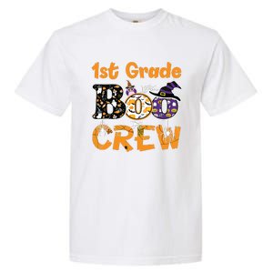 1st Grade Boo Crew Funny Halloween Costume Teacher Student Garment-Dyed Heavyweight T-Shirt