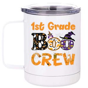 1st Grade Boo Crew Funny Halloween Costume Teacher Student 12 oz Stainless Steel Tumbler Cup