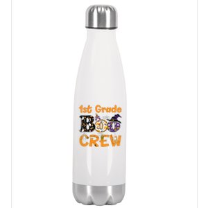 1st Grade Boo Crew Funny Halloween Costume Teacher Student Stainless Steel Insulated Water Bottle