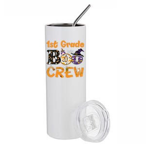 1st Grade Boo Crew Funny Halloween Costume Teacher Student Stainless Steel Tumbler