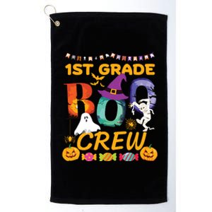 1st Grade Boo Crew Ghost Pumpkin Halloween Teacher Student Platinum Collection Golf Towel