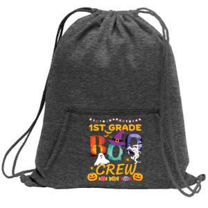 1st Grade Boo Crew Ghost Pumpkin Halloween Teacher Student Sweatshirt Cinch Pack Bag