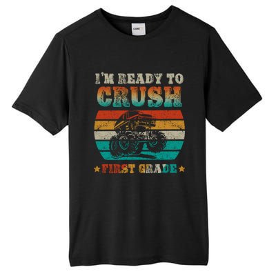 1st Grade Back To School Crush First Grade Monster Truck Boy Cute Gift Tall Fusion ChromaSoft Performance T-Shirt