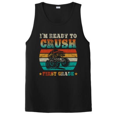 1st Grade Back To School Crush First Grade Monster Truck Boy Cute Gift PosiCharge Competitor Tank