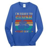 1st Grade Back To School Crush First Grade Monster Truck Boy Cute Gift Tall Long Sleeve T-Shirt