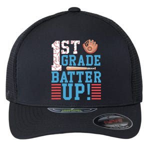 1st Grade Back To School 1st Grade Batter Up Baseball Flexfit Unipanel Trucker Cap