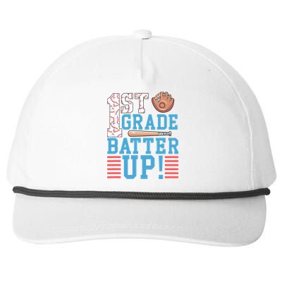 1st Grade Back To School 1st Grade Batter Up Baseball Snapback Five-Panel Rope Hat