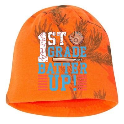 1st Grade Back To School 1st Grade Batter Up Baseball Kati - Camo Knit Beanie