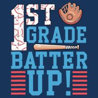 1st Grade Back To School 1st Grade Batter Up Baseball 7 Panel Mesh Trucker Snapback Hat