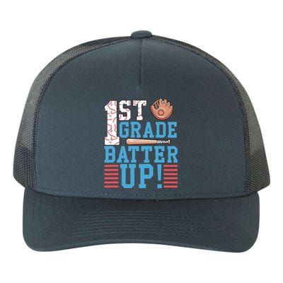 1st Grade Back To School 1st Grade Batter Up Baseball Yupoong Adult 5-Panel Trucker Hat