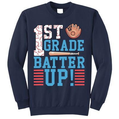 1st Grade Back To School 1st Grade Batter Up Baseball Sweatshirt