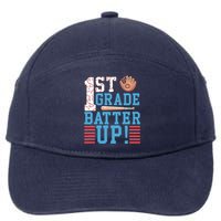 1st Grade Back To School 1st Grade Batter Up Baseball 7-Panel Snapback Hat