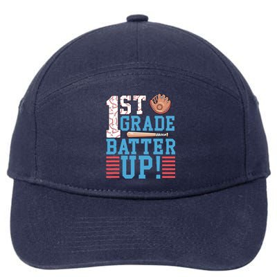 1st Grade Back To School 1st Grade Batter Up Baseball 7-Panel Snapback Hat