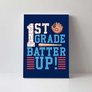 1st Grade Back To School 1st Grade Batter Up Baseball Canvas