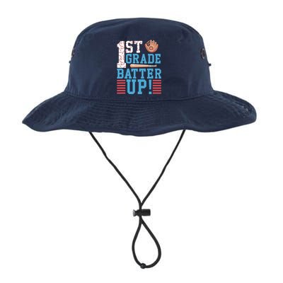 1st Grade Back To School 1st Grade Batter Up Baseball Legacy Cool Fit Booney Bucket Hat