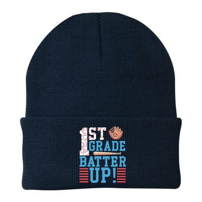 1st Grade Back To School 1st Grade Batter Up Baseball Knit Cap Winter Beanie