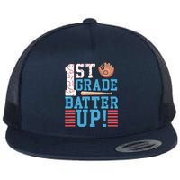 1st Grade Back To School 1st Grade Batter Up Baseball Flat Bill Trucker Hat