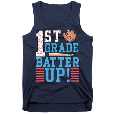 1st Grade Back To School 1st Grade Batter Up Baseball Tank Top