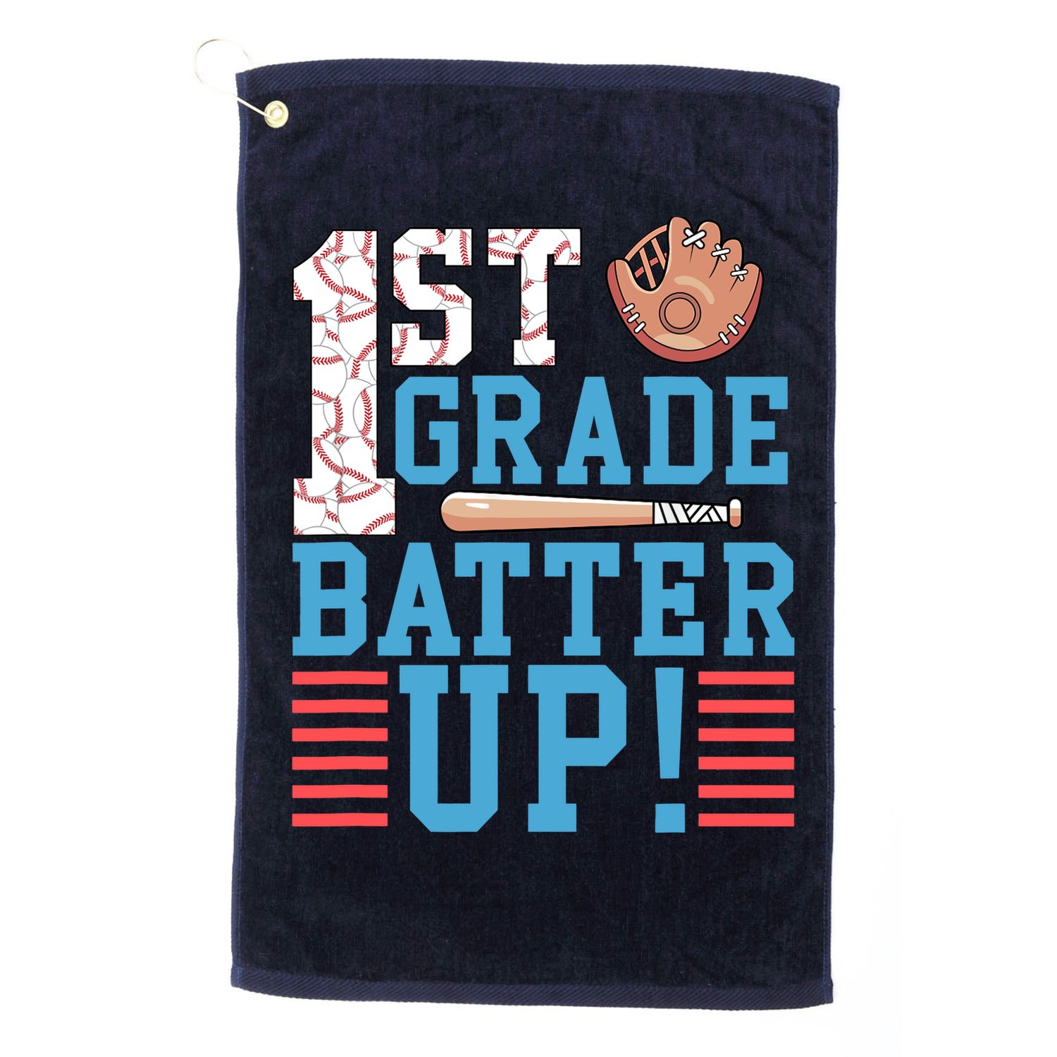 1st Grade Back To School 1st Grade Batter Up Baseball Golf Towel
