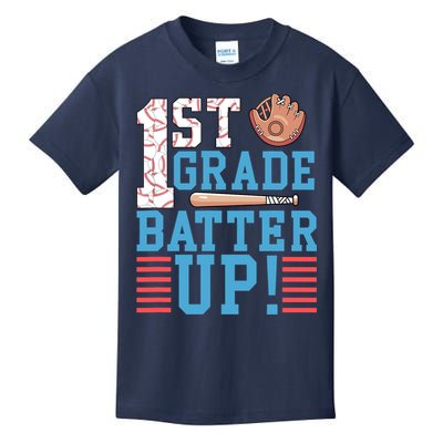 1st Grade Back To School 1st Grade Batter Up Baseball Kids T-Shirt