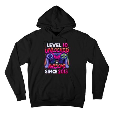 10th Gaming Birthday gift Level 10 Unlocked Awesome Video Game 2013 Birthday Hoodie