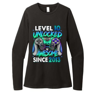 10th Gaming Birthday gift Level 10 Unlocked Awesome Video Game 2013 Birthday Womens CVC Long Sleeve Shirt