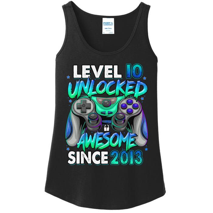 10th Gaming Birthday gift Level 10 Unlocked Awesome Video Game 2013 Birthday Ladies Essential Tank