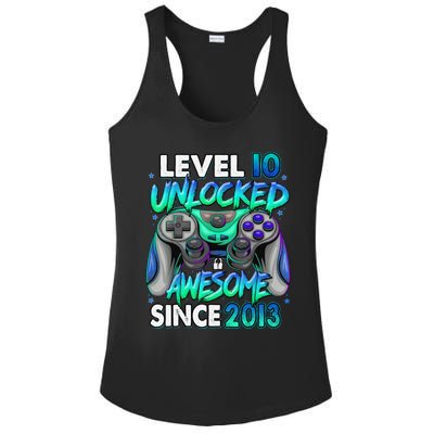 10th Gaming Birthday gift Level 10 Unlocked Awesome Video Game 2013 Birthday Ladies PosiCharge Competitor Racerback Tank