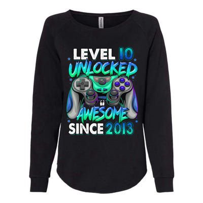 10th Gaming Birthday gift Level 10 Unlocked Awesome Video Game 2013 Birthday Womens California Wash Sweatshirt