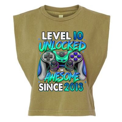 10th Gaming Birthday gift Level 10 Unlocked Awesome Video Game 2013 Birthday Garment-Dyed Women's Muscle Tee