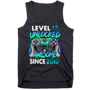 13rd Gaming Birthday gift Level 13 Unlocked Awesome Video Game 2010 Birthday Tank Top