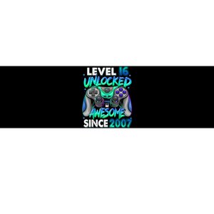 16th Gaming Birthday gift Level 16 Unlocked Awesome Video Game 2007 Birthday Bumper Sticker