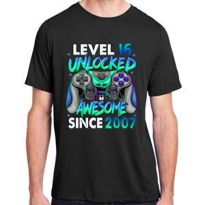 16th Gaming Birthday gift Level 16 Unlocked Awesome Video Game 2007 Birthday Adult ChromaSoft Performance T-Shirt