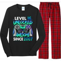 16th Gaming Birthday gift Level 16 Unlocked Awesome Video Game 2007 Birthday Long Sleeve Pajama Set