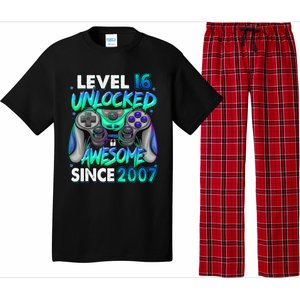 16th Gaming Birthday gift Level 16 Unlocked Awesome Video Game 2007 Birthday Pajama Set