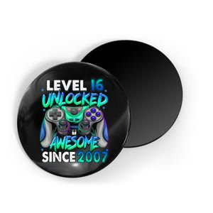 16th Gaming Birthday gift Level 16 Unlocked Awesome Video Game 2007 Birthday Magnet