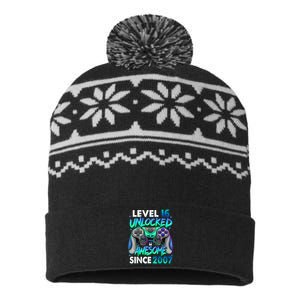 16th Gaming Birthday gift Level 16 Unlocked Awesome Video Game 2007 Birthday USA-Made Snowflake Beanie