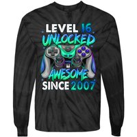 16th Gaming Birthday gift Level 16 Unlocked Awesome Video Game 2007 Birthday Tie-Dye Long Sleeve Shirt