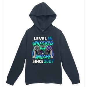 16th Gaming Birthday gift Level 16 Unlocked Awesome Video Game 2007 Birthday Urban Pullover Hoodie