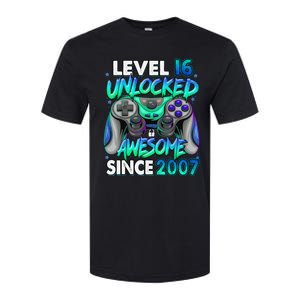 16th Gaming Birthday gift Level 16 Unlocked Awesome Video Game 2007 Birthday Softstyle CVC T-Shirt