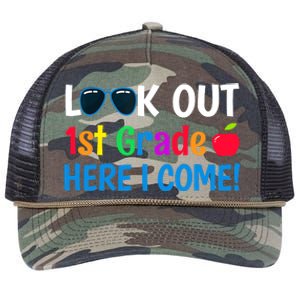 1st Grade Boy Girl Look out 1st Grade Here I Come Retro Rope Trucker Hat Cap