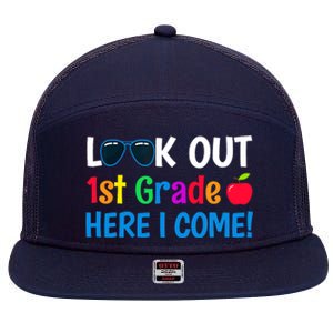 1st Grade Boy Girl Look out 1st Grade Here I Come 7 Panel Mesh Trucker Snapback Hat